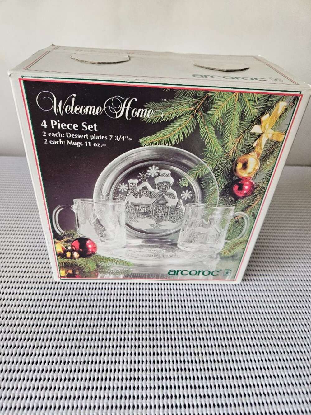 Arcoroc Welcome Home 4 piece set in original box  G10